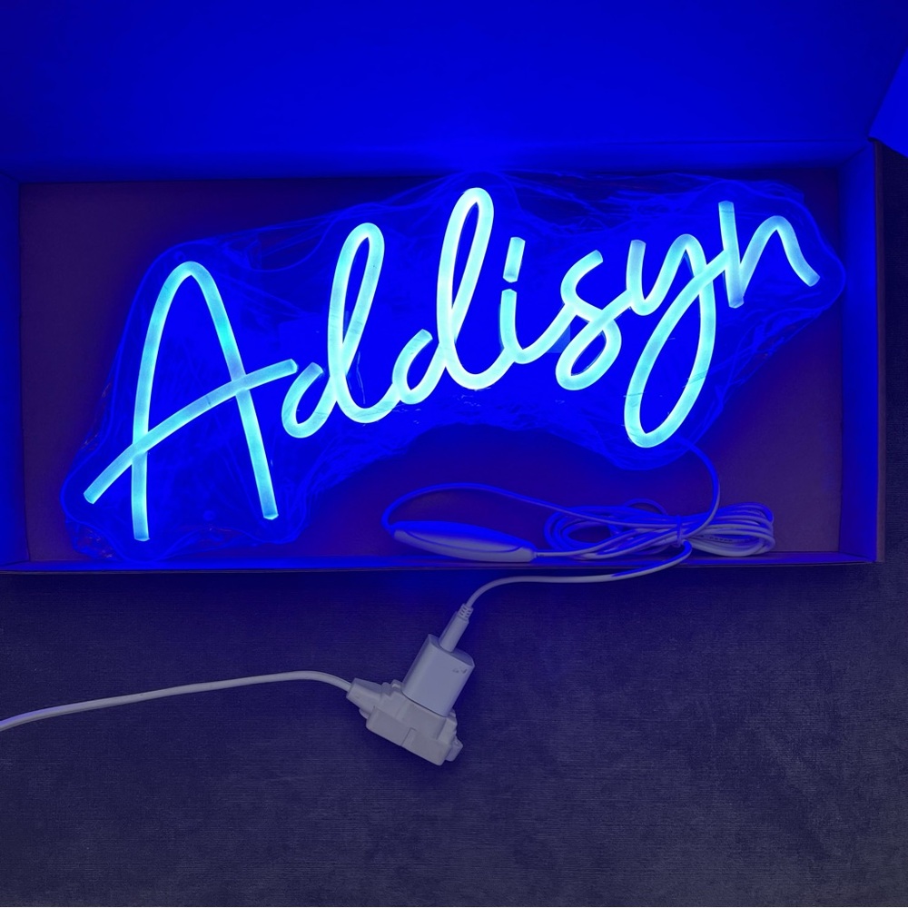 “Addisyn” Blue Neon Name Sign Dimmable NWT